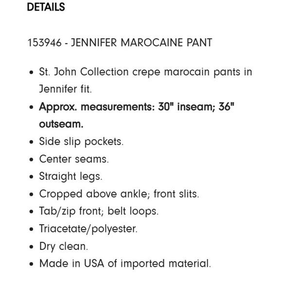 St. John Caviar Black Crepe Marocain Front Slit Ankle Pants in Jennifer Fit - Picture 15 of 16